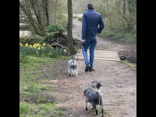 Enjoying a stroll in Lancashire.