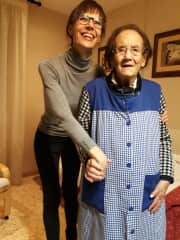 Maria and me. 
I love dealing with older people. I learn from their great experience and feeling.