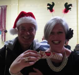 My husband, Pete and I at our Community Hall Christmas doo.