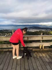 Louisa with 4 year old dog Max, 2nd stay, New Zealand