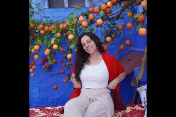 This is me in ChefChaouen, the beautiful blue city of Morocco. Found this super Instagramable spot to take pictures!