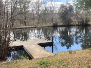 Pond for swimming and fishing.