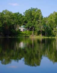 house seen from the small private lake