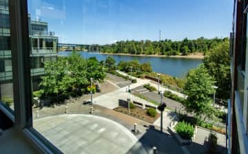 The Willamette River just outside my door and down two floors. Lots of benches and walking paths, plus you can reserve kayaks and paddleboards from the building.