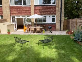 View back to the flat from private garden