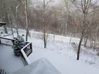 Winter time is fun! We have a person to plow the driveway. Ski resort in our village.