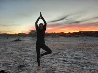 Yoga on the beach, St Augustine