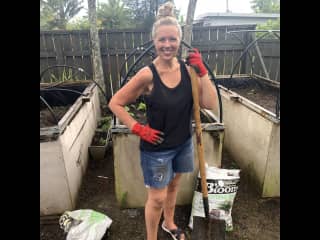 Vegetable gardening while resort-sitting in the Cook Islands, 2021.