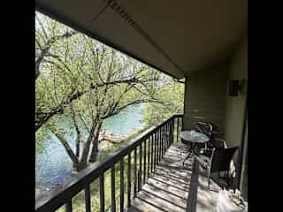 Back porch overlooking the Whitefish River