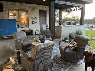 Patio outside the living room and guest bedroom