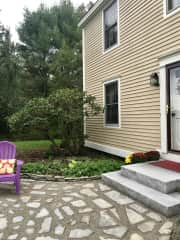 Front patio overlooking lavender field