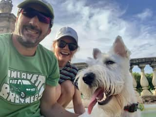 Our family Trusted Housesitters with our pup Skye