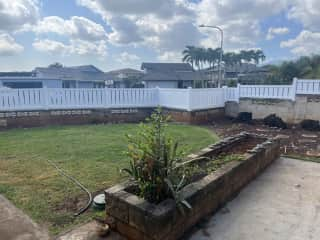 Fully enclosed yard at the end of a quiet street.