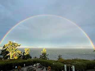 A beautiful rainbow from our deck.
