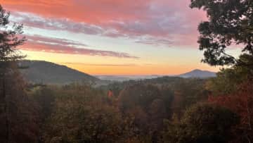 Sunset from the front of our house.