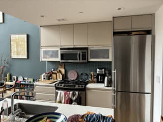 Kitchen —fridge freezer, microwave, gas stove and oven