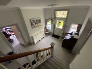 Stairs and hall . Tilly lives in kitchen/ diner and family room. She is not allowed upstairs.