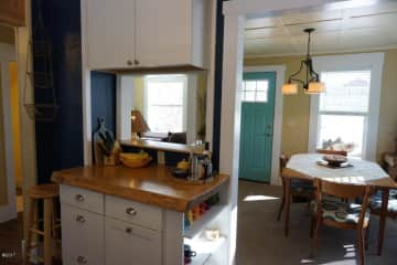 View of dining room from kitchen