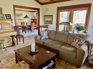 living room with view to dining room