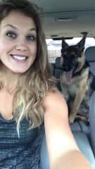 Preparing for a trail run with Baron