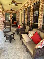 Back porch with comfort furniture