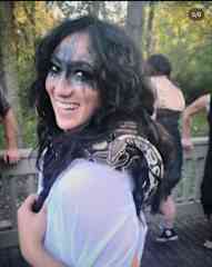 Christina with Ozzie during a video shoot; He was the star of the show!