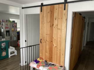 Stairs with safety gate