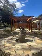 Water feature in recently landscaped garden at rear of the house.