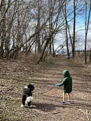 She is learning to walk nicely on a leash. Sometimes she is great at it! Other times she is not.