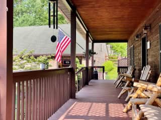 Relax on the covered porch and listen to nature. The sounds at night are amazing!