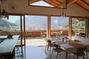 Dining area and view south