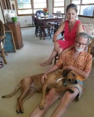 Lucy believes in a relaxing in the lap to be one of the finer things in life.
