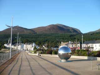 Newcastle with the Mournes as the backdrop AONB