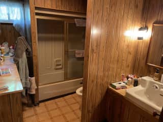 Full bathroom including bath/shower.