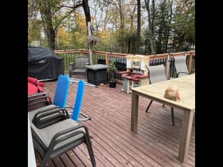 Large Deck with BBQ and Fire Table