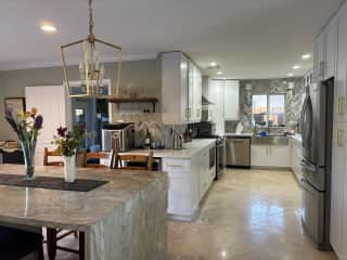 Kitchen with built-in table