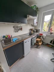 Kitchen with dishwasher, stove and oven