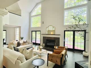 Sitting room with gas fireplace