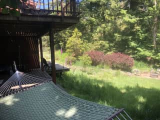 View from lower deck, with hammock