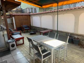 Our outdoor area is private and spacious