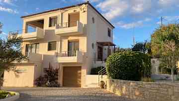 Our Sternes villa - on the edge of a village overlooking Souda Bay - the deepest natural bay in the Med.