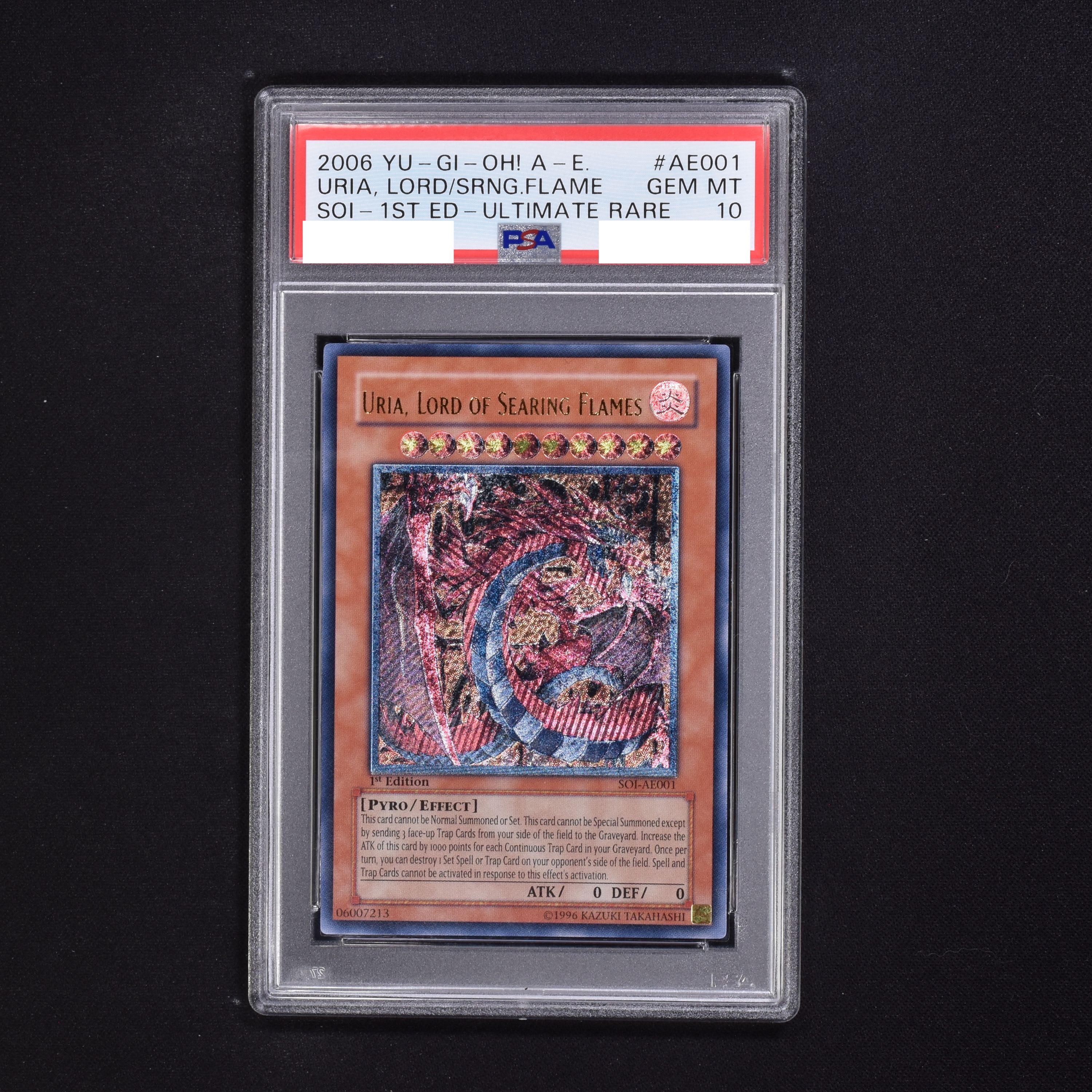 遊戯王 旧アジア 神炎皇ウリア 幻魔王ラビエル ウルトラ PSA9 希少 極美品-