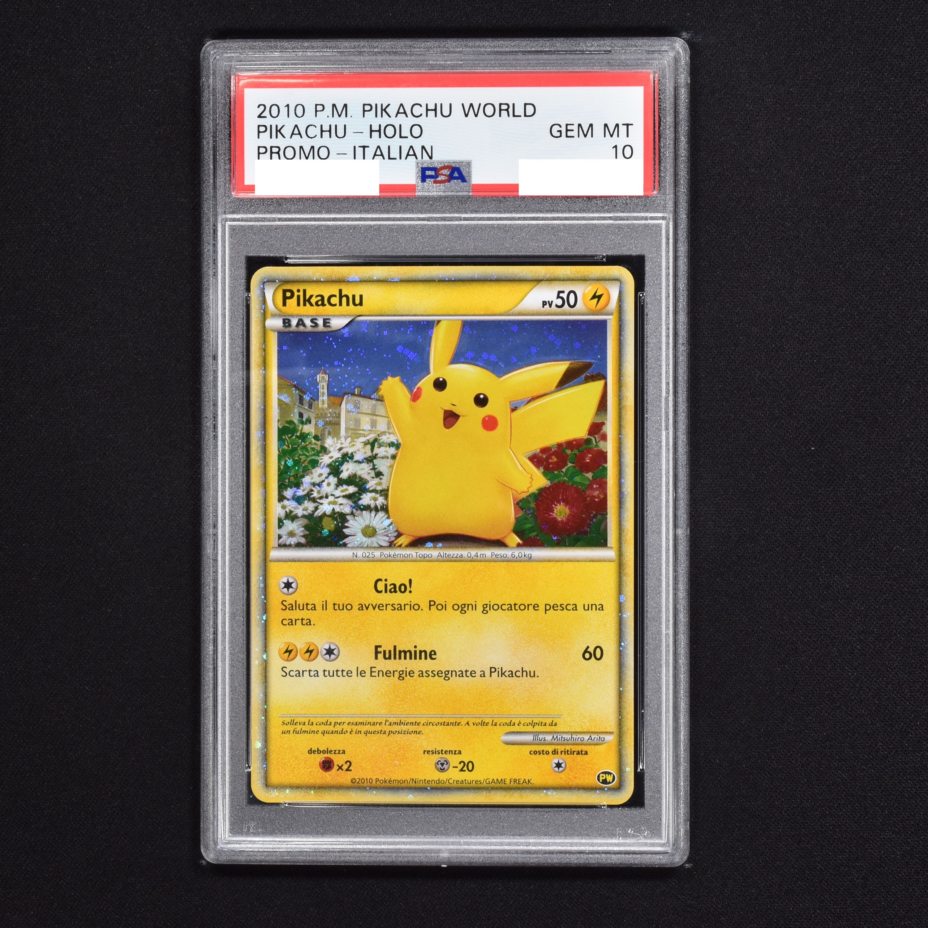 PSA 9 ピカチュウ ホロ 2010年 イタリアのプロモ ポケモンカード