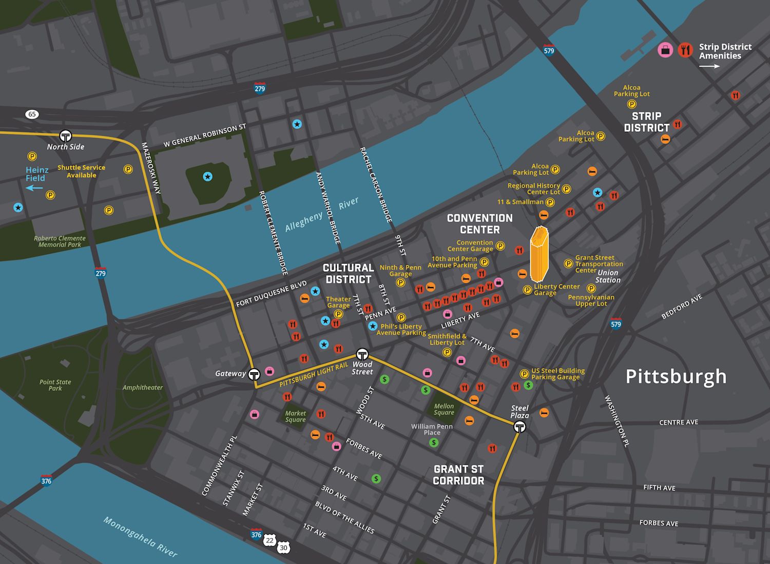 <p class="text-size-header-32"><strong>IMMERSED IN DOWNTOWN PITTSBURGH'S AFTER-HOURS ACTIVITY</strong></p> at Liberty Center - 1001 Liberty Avenue