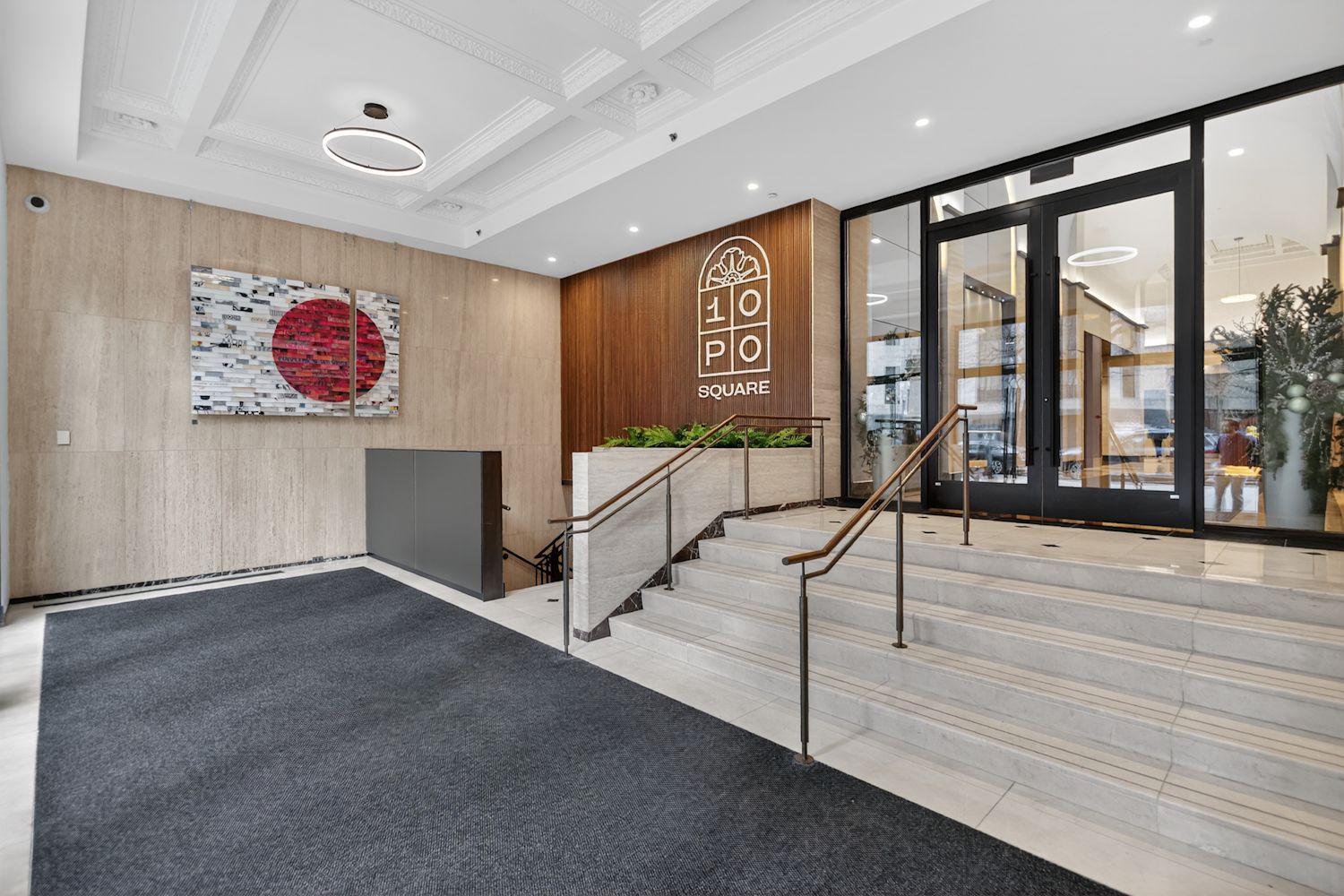 <p class="text-size-header-32" textalign="left" style="text-align: left">Renovated Building Entrance</p> at 10 Post Office Square