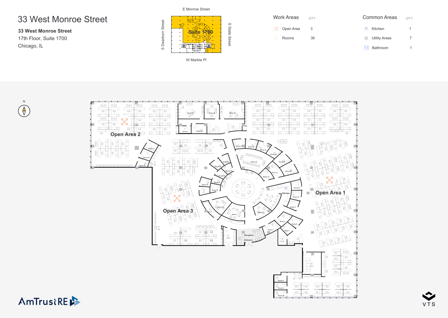 Partial 17th Floor, Suite 1700 Commercial Space for Rent at 33 West ...