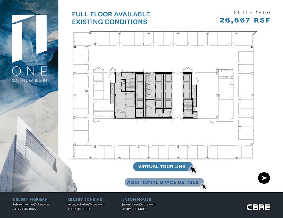 Listing image - Entire 16th Floor, Suite 1600 - One South Dearborn - 1 South Dearborn Street