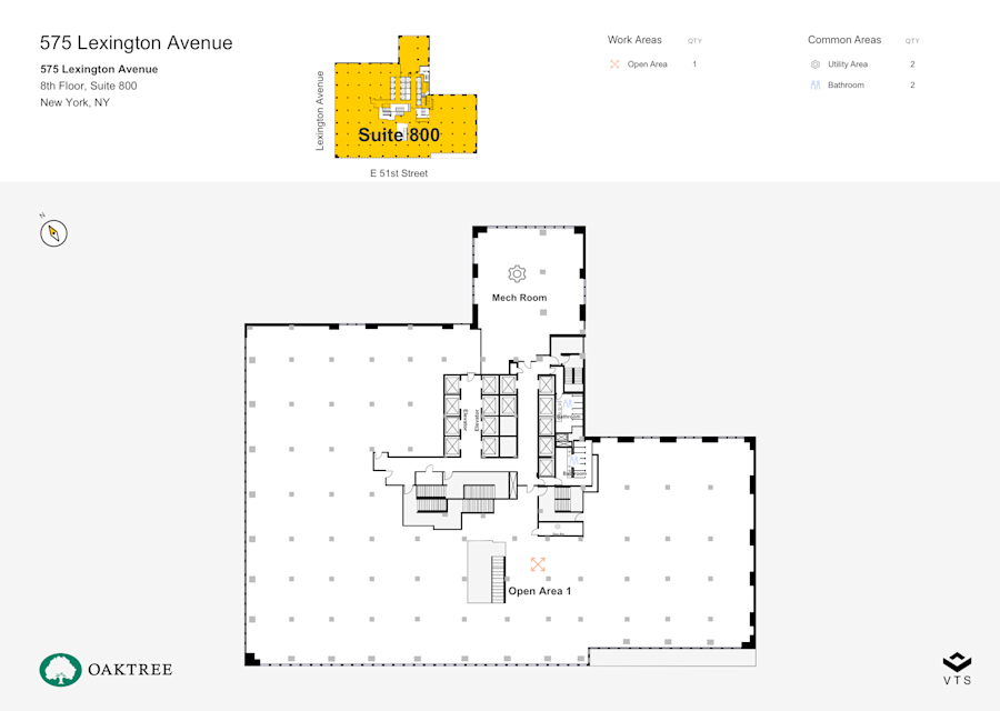 Floor plan - Entire 8th Floor, Suite 800 - 575 Lexington Avenue