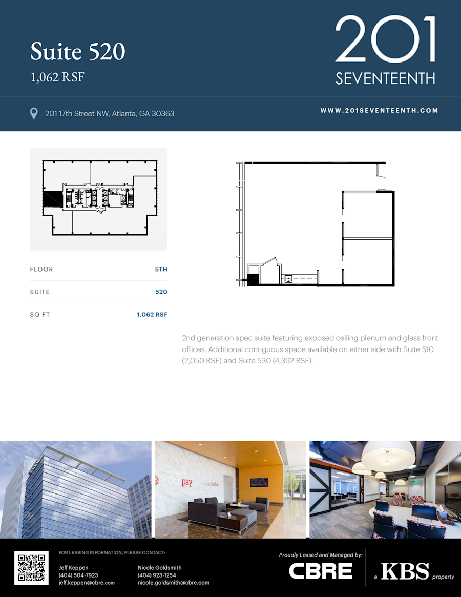 Floor plan - Partial 5th Floor, Suite 520 - 201 17th Street