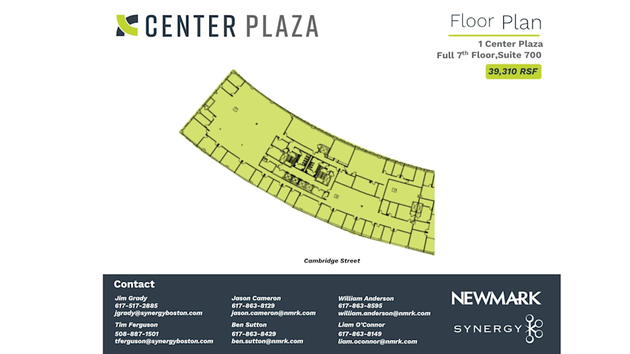 Floor plan - Entire 7th Floor, Suite 700 - 1 Center Plaza - Center Plaza